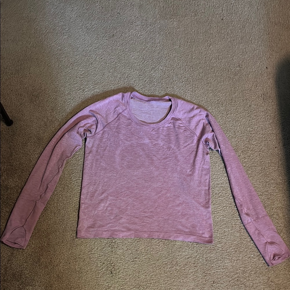 Lululemon Athletica Pink Fitted Long Sleeve Tee